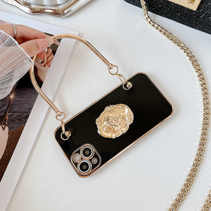 Electroplated Metal Beauty Head Bracket Phone Case