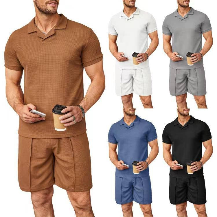 2pcs Set Men Polo Shirt with shorts.