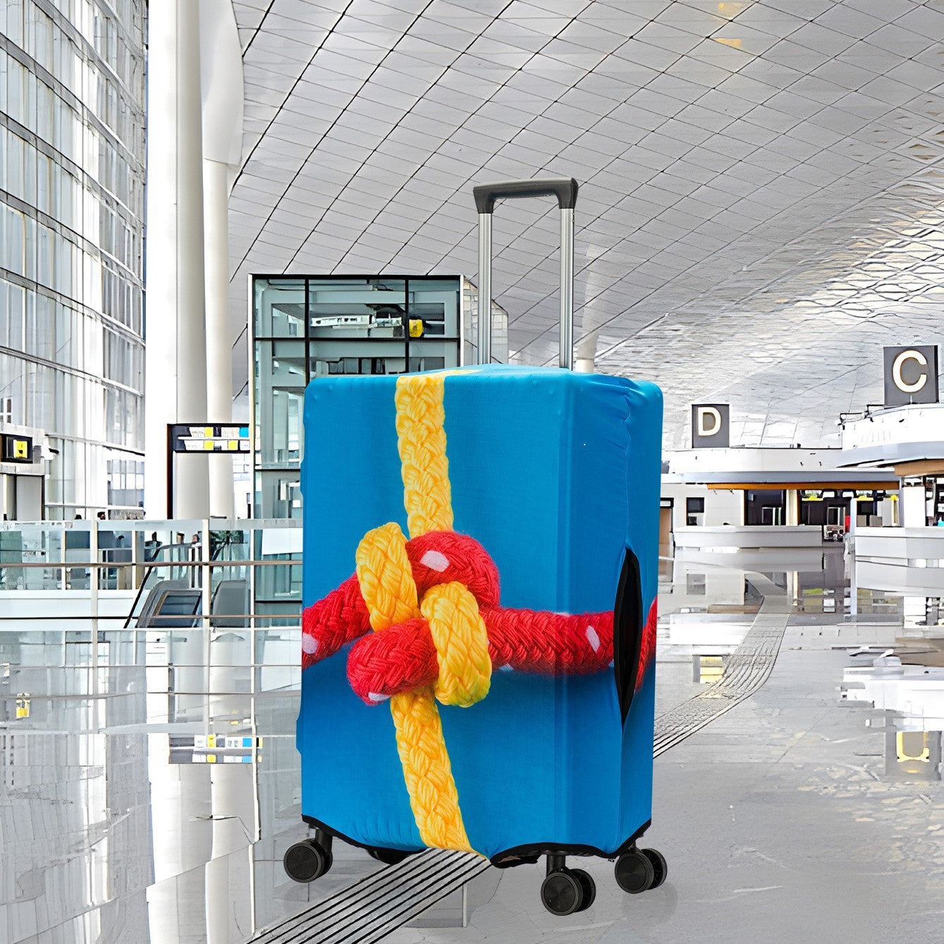 Trendy Unique Suitcase Suite Elastic Case Cover Luggage Protective Cover Travel Trolley Case Dust Cover