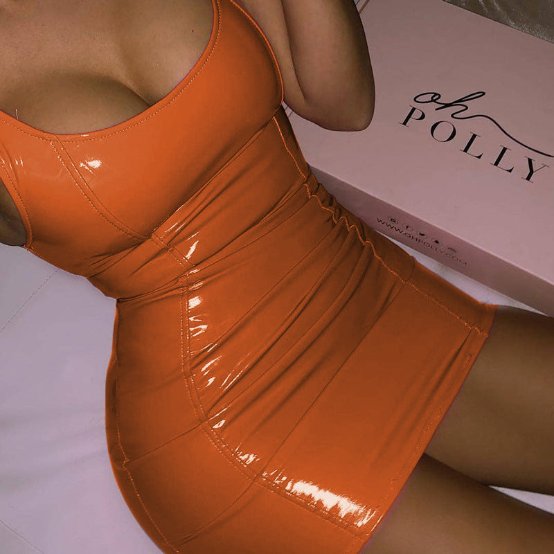 Sexy Tight Leather  Party Dress