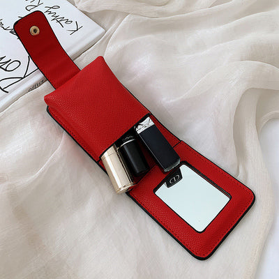 Mini with mirror lipstick bag