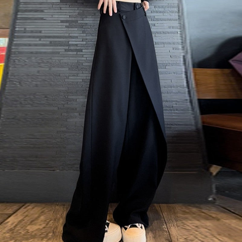 Plus Size Stitching Straight-leg Trousers Women's Autumn Suit Pants