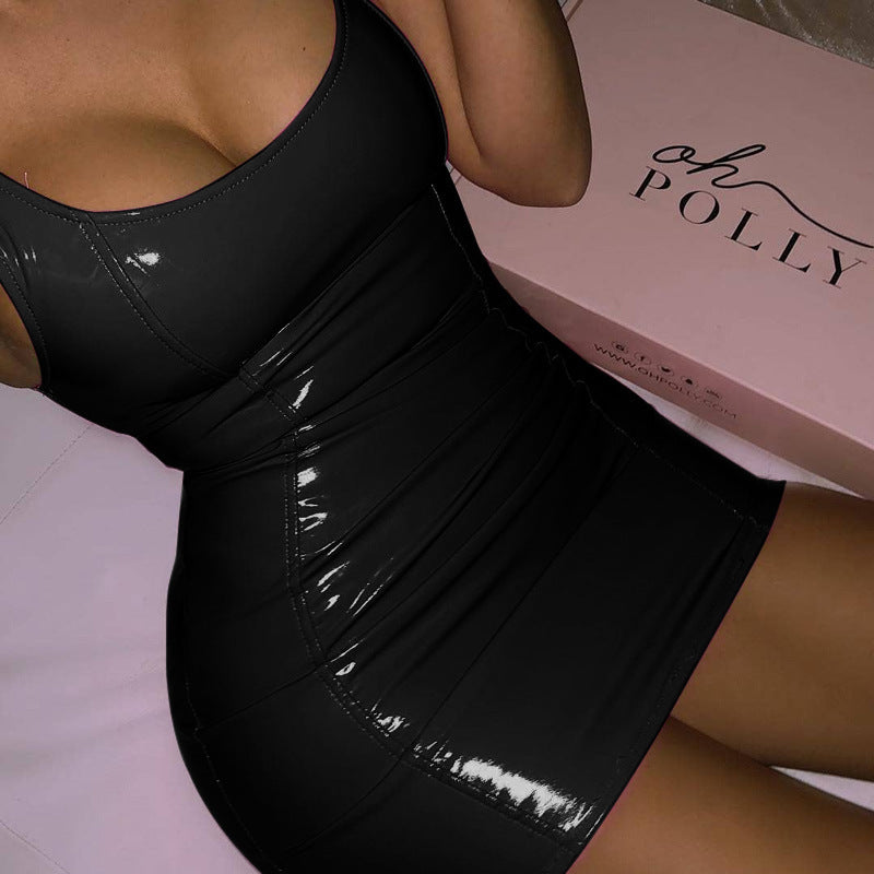 Sexy Tight Leather  Party Dress