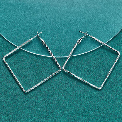 Frosted Diamond Silver Earring Jewelry