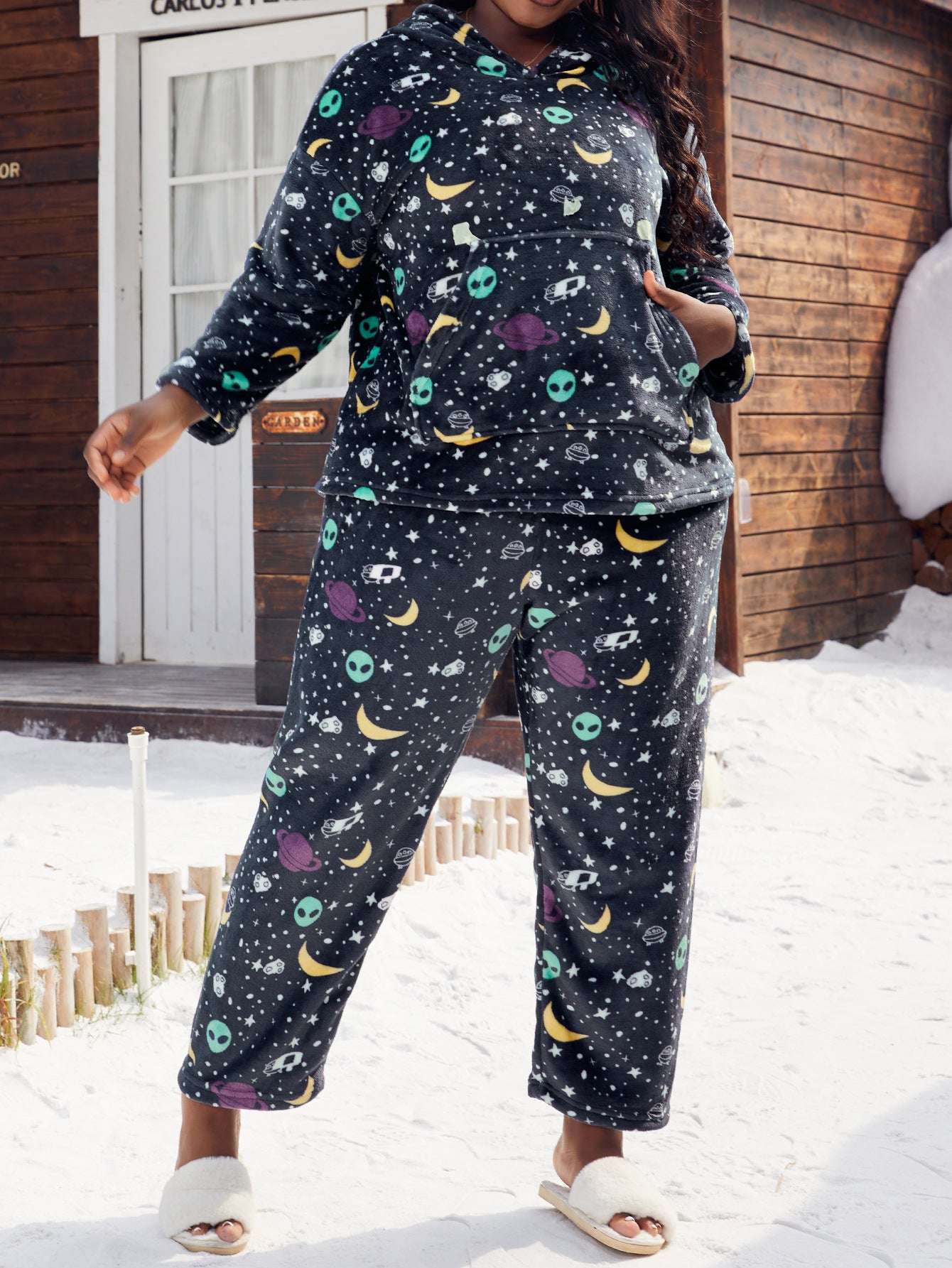 Large Size Pajamas European And American Printed Velvet Women