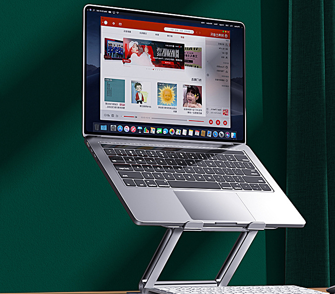 Compatible with Apple, Adjustable Foldable Laptop Stand Non-Slip Desktop Notebook Holder Office Universal Laptop Holder For Macbook Pro Air IPad Switch