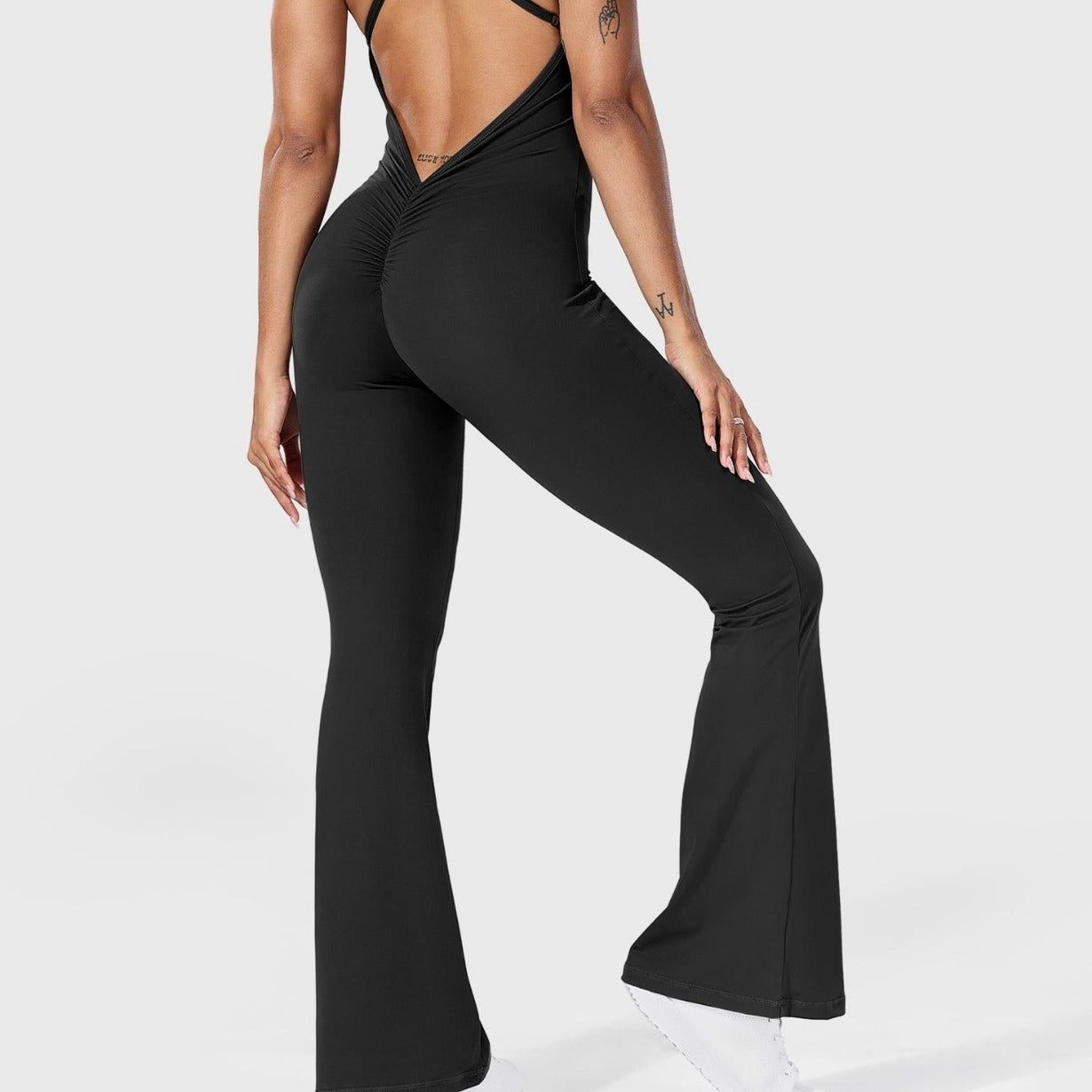 Solid Color Sling Yoga Jumpsuit