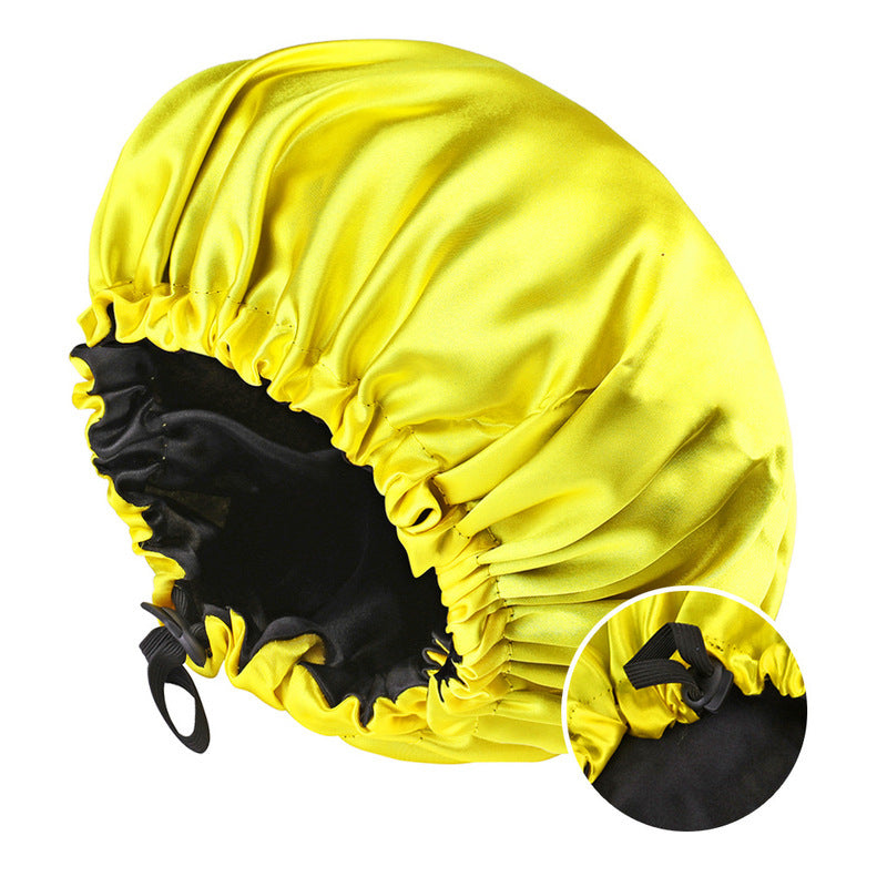 New Women's Fashion Double-layer Satin Sleeping Hat