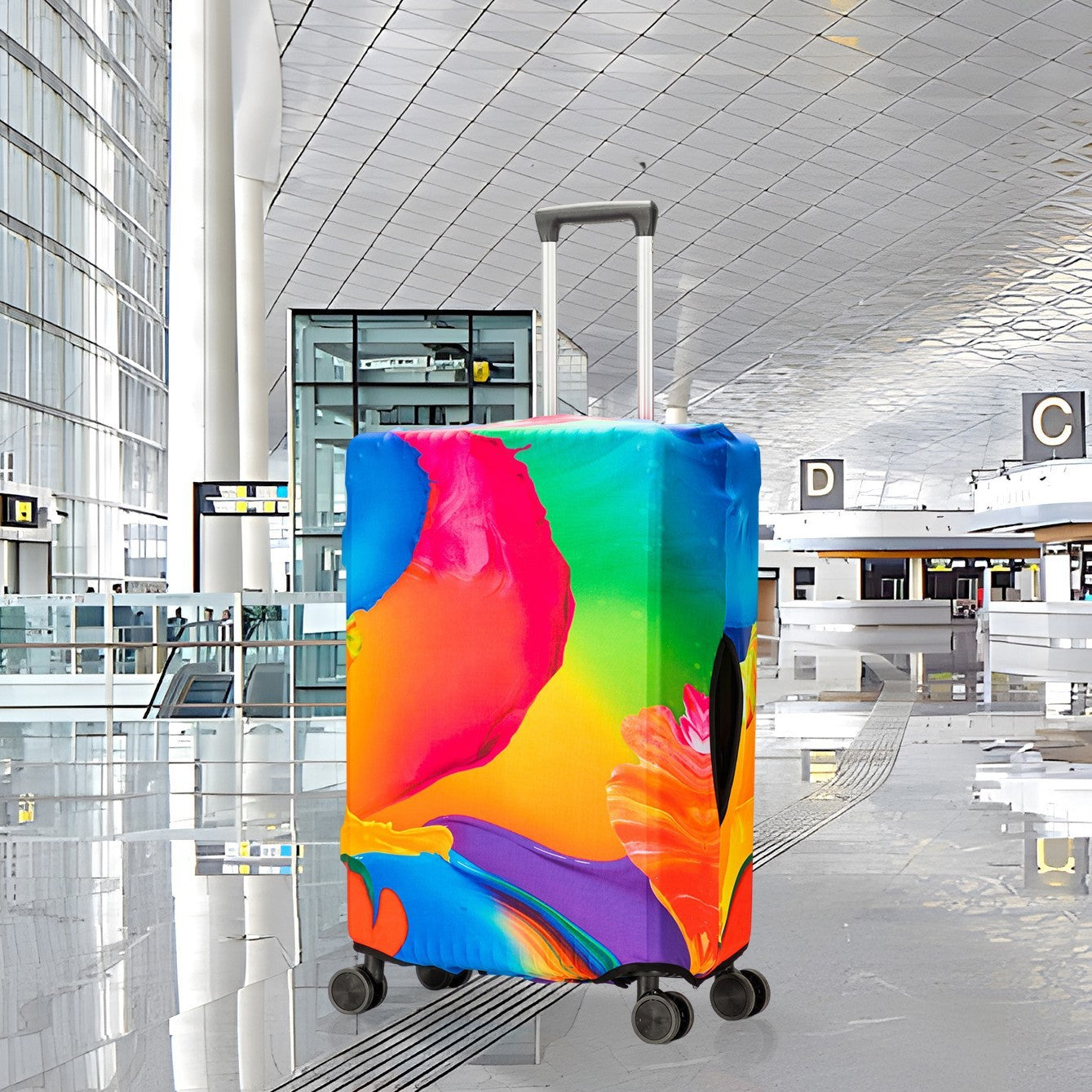 Trendy Unique Suitcase Suite Elastic Case Cover Luggage Protective Cover Travel Trolley Case Dust Cover