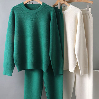 Casual Suit Pants Women's Autumn And Winter Thick Thermal Knitting Sweater