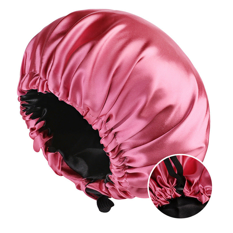 New Women's Fashion Double-layer Satin Sleeping Hat