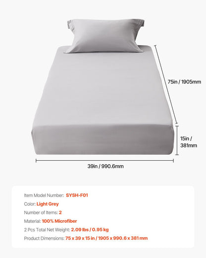 Twin Size Fitted Sheet Elastic Fitted Sheet With High-Quality Microfiber
