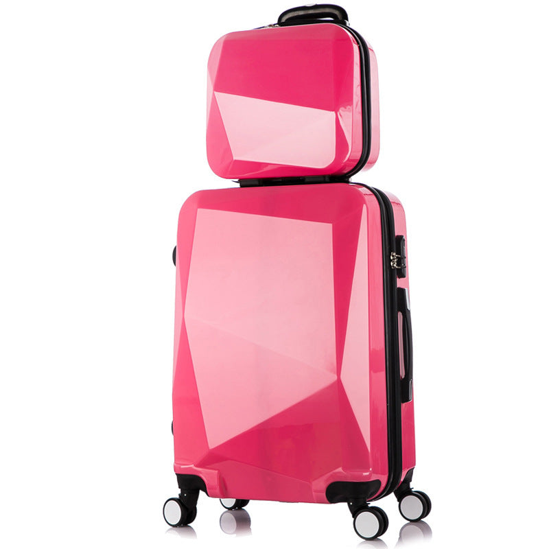 2pc Luggage 20inch with toiletry. Diamond Pattern Swivel Wheels