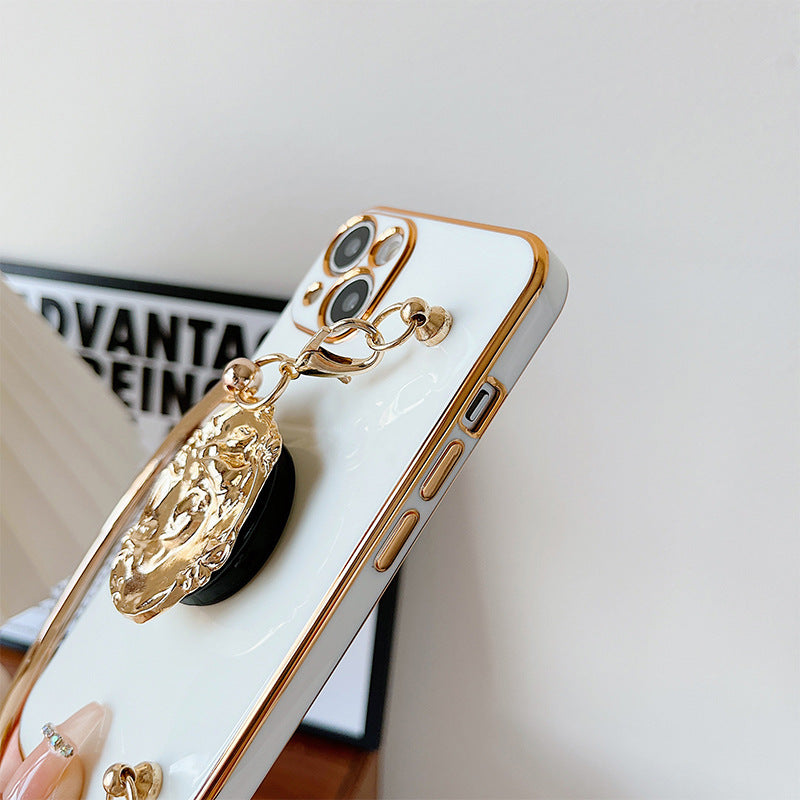 Electroplated Metal Beauty Head Bracket Phone Case