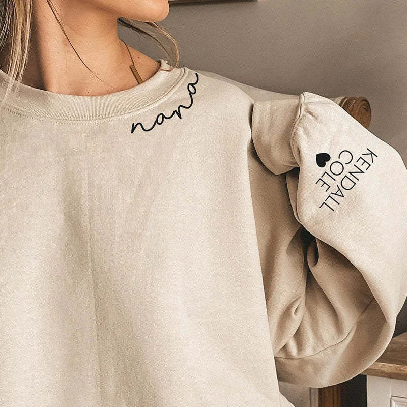 Customized Letter Name Round Neck Hoodie