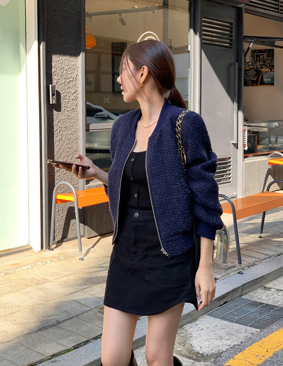 Tweed Jacket Women's Woolen Coat