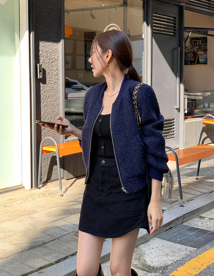 Tweed Jacket Women's Woolen Coat