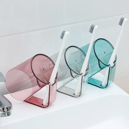 Simple Household Upside-down Toothbrush Mouthwash With Handle Brushing Cup