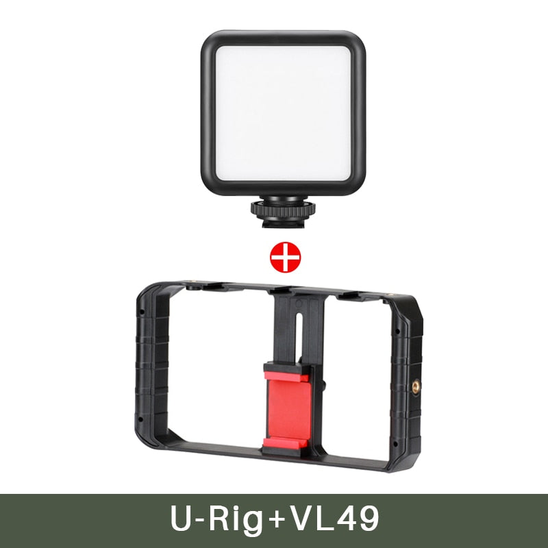 Ulanzi U Rig Pro Smartphone Video Rig Hand Grip Filmmaking Case Phone Video Stabilizer Handheld Tripod Mount for iPhone Android