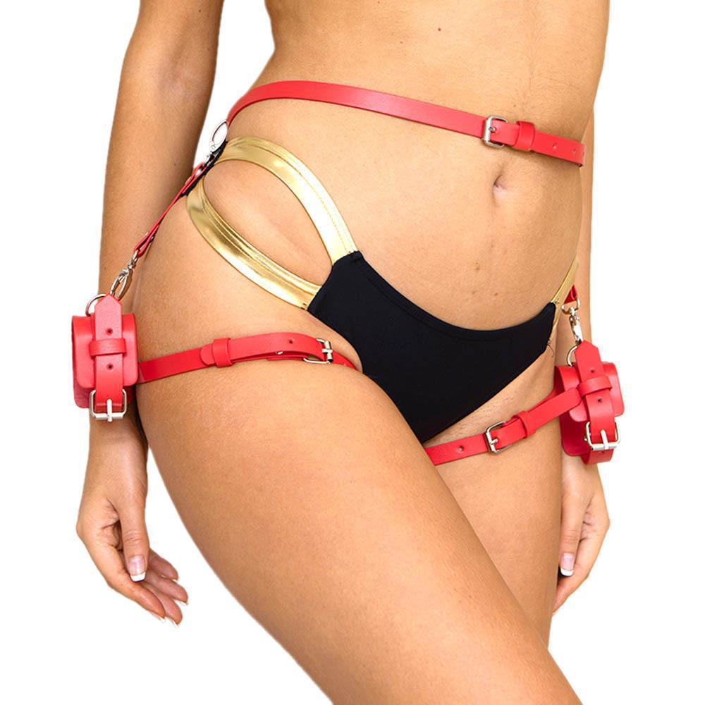 Waist Belt Female Handcuffs Suit Bondage