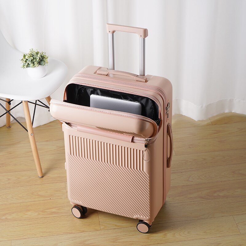 Travel suitcases with Wheel rolling luggage case with Cup holder.