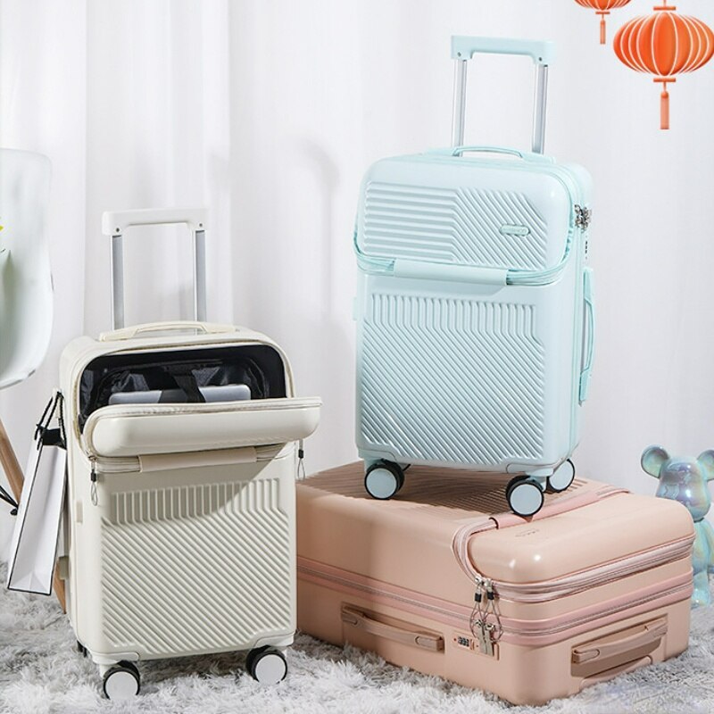 Travel suitcases with Wheel rolling luggage case with Cup holder.