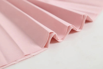 Women's High Waist Pleated Solid Color Half Length Elastic Skirt Promotions Lady Black Pink