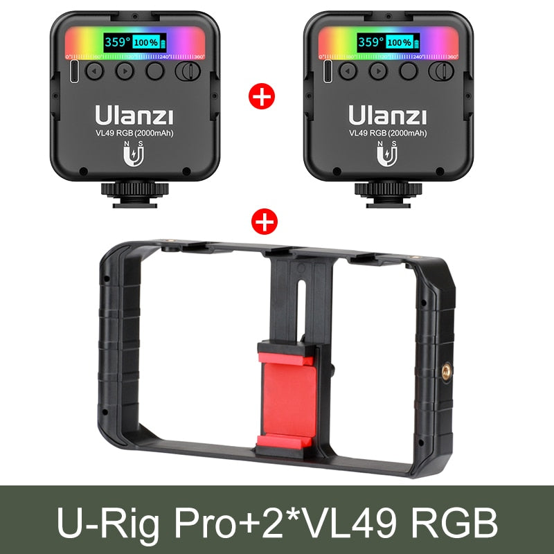 Ulanzi U Rig Pro Smartphone Video Rig Hand Grip Filmmaking Case Phone Video Stabilizer Handheld Tripod Mount for iPhone Android