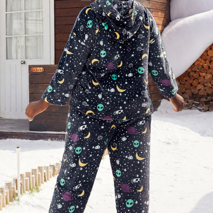 Large Size Pajamas European And American Printed Velvet Women