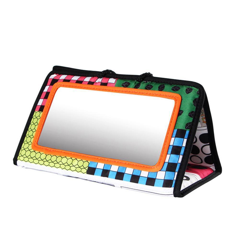 Tummy Time Mirror Toy for Baby High Contrast Activity Mirror Teether Toy Black and White Baby Toys Infant Sensory Toys