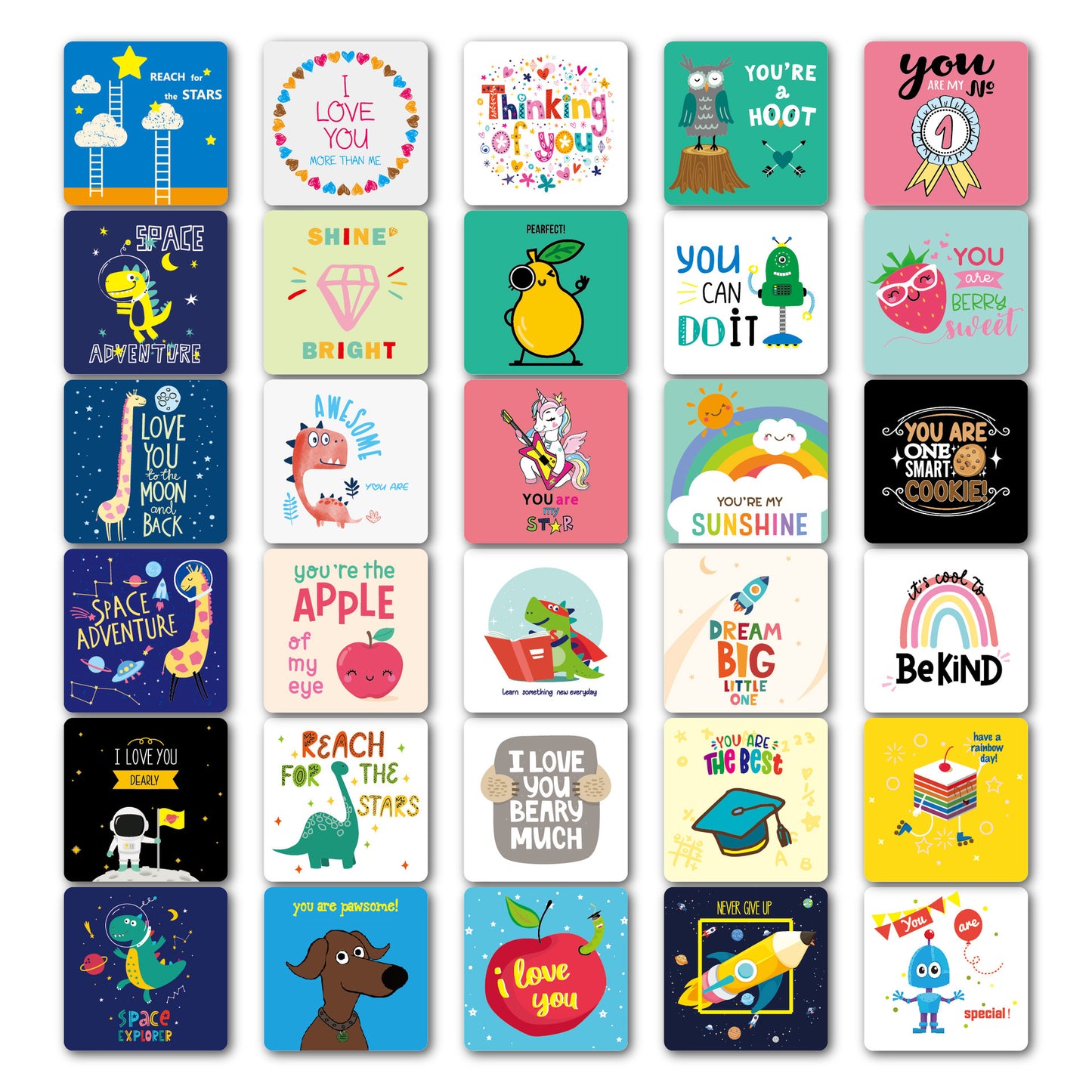 Cute Encouragement Note Cards Handwritten Kids Lunch Box Cards