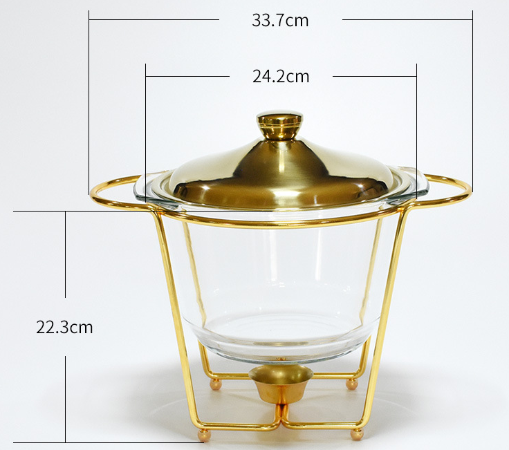 Large Capacity Glass Buffet Stove 4.0L Food Heating Container Restaurant Small Hot Pot Alcohol Stove