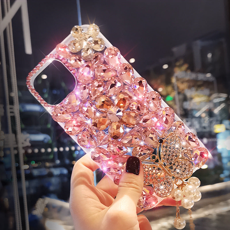 Butterfly Pendant With Diamond Phone Case