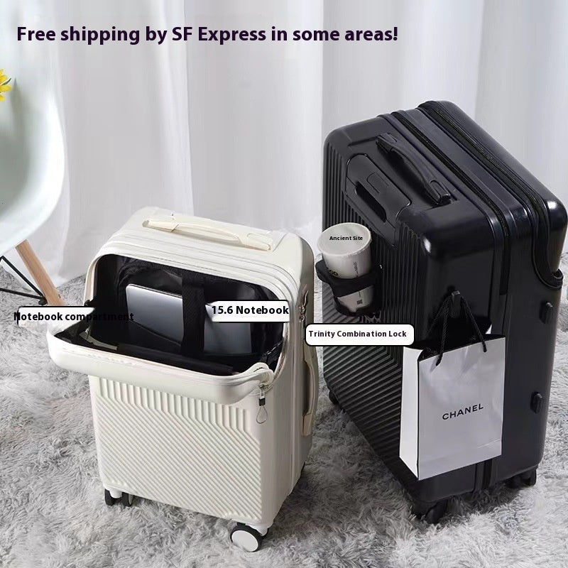 Multifunctional Luggage with cupholder, carry-on luggage