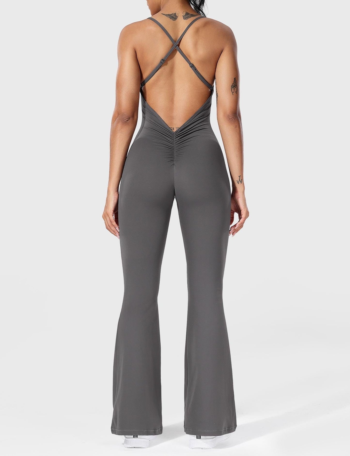 Solid Color Sling Yoga Jumpsuit