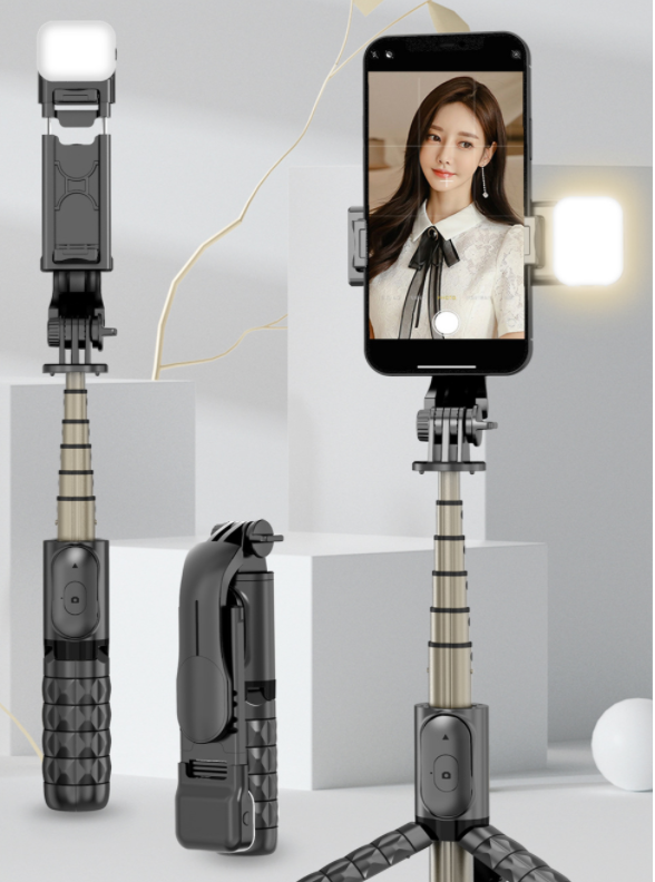 Q10S Lighting Selfie Stick Bluetooth Live All-in-One Multifunctional Portable Tripod