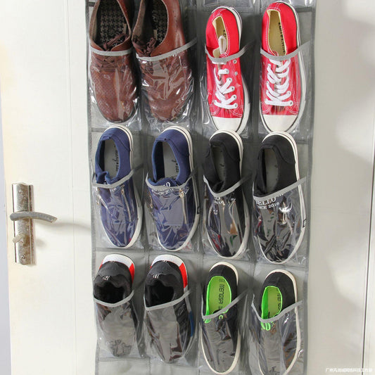 24 Grid Non-woven Bag Behind The Door Shoe Storage Hanging Bag