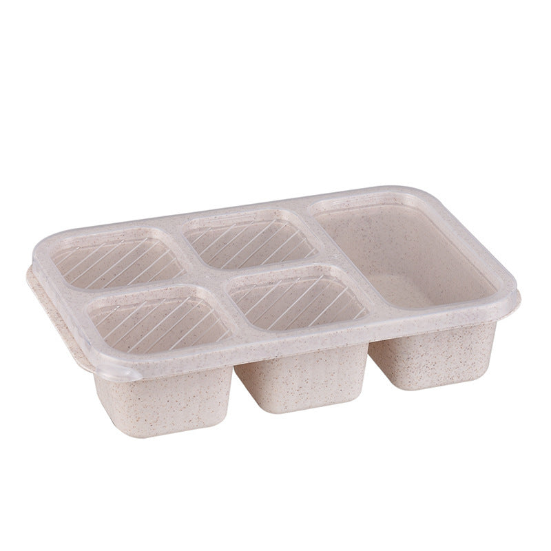 Wheat Straw Lunch Box Five-grid Lunch Box With Lid