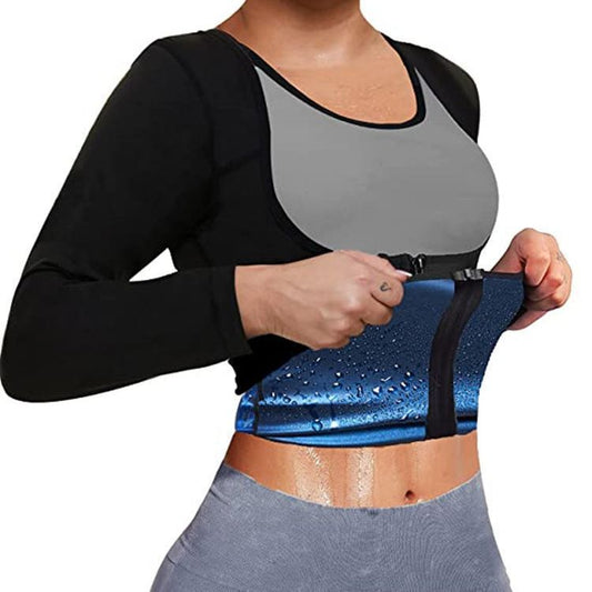Violent Sweat Suit Women's Belly Contracting Fitness Violently Sweat Short Sleeve Vest