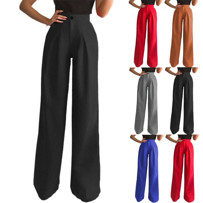 Autumn And Winter Solid Color Casual Straight-leg Suit Pants