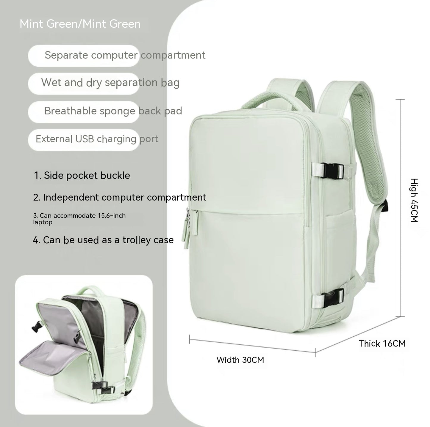 Large Capacity Multifunctional Travel Waterproof Mummy Backpack