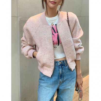 Tweed Jacket Women's Woolen Coat