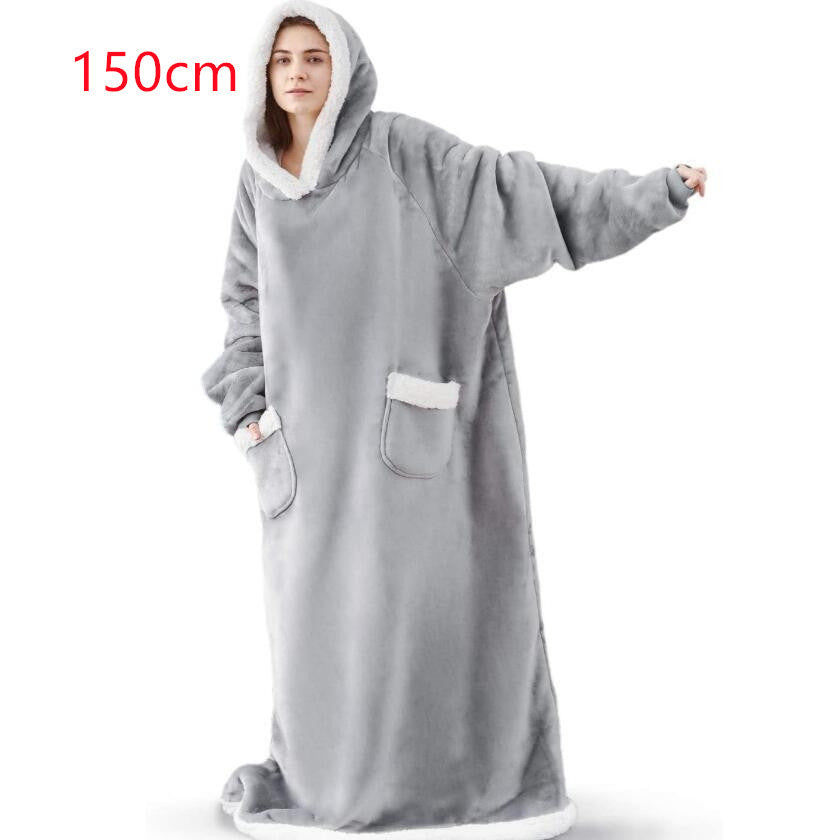 Robe Hoodie Blanket Oversized Pullover With Pockets.