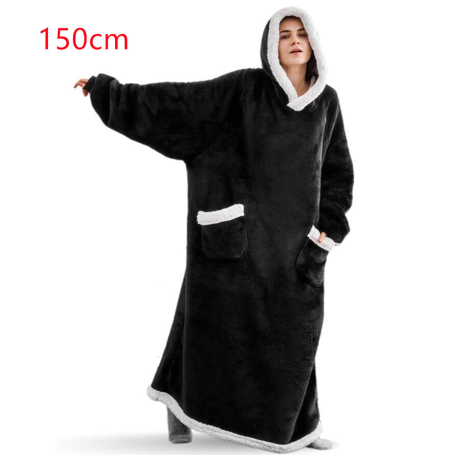 Robe Hoodie Blanket Oversized Pullover With Pockets.