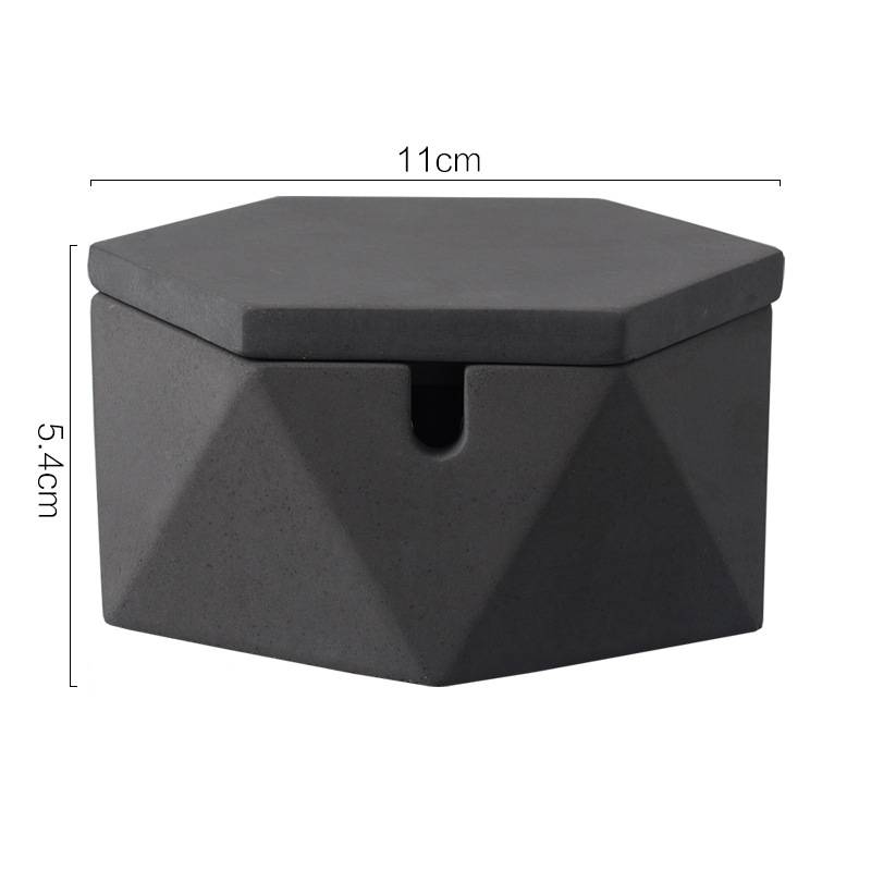 Triangular ashtray with cover