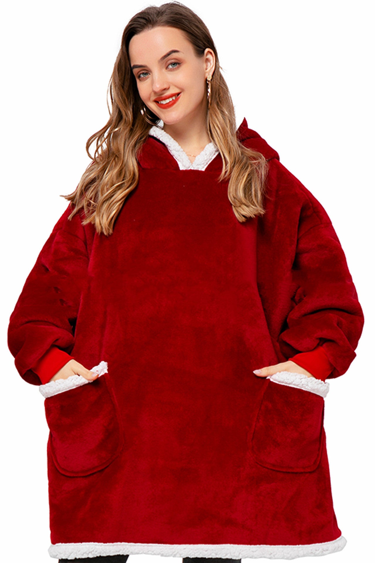 Robe Hoodie Blanket Oversized Pullover With Pockets.