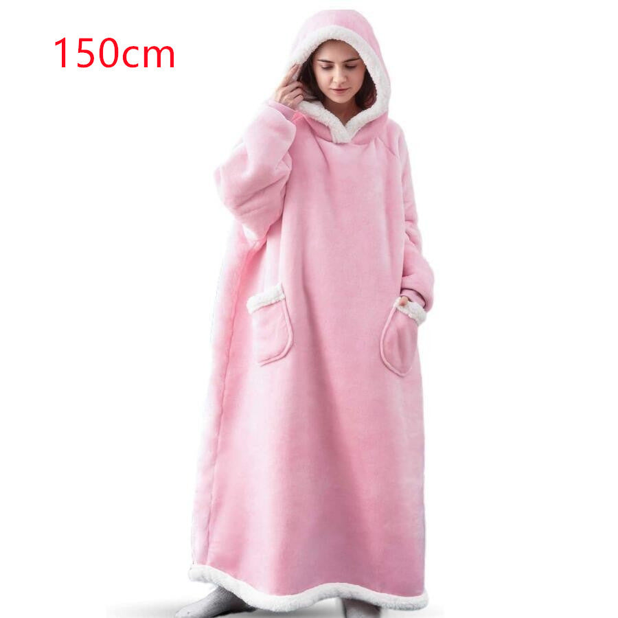 Robe Hoodie Blanket Oversized Pullover With Pockets.