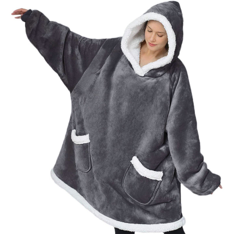 Robe Hoodie Blanket Oversized Pullover With Pockets.