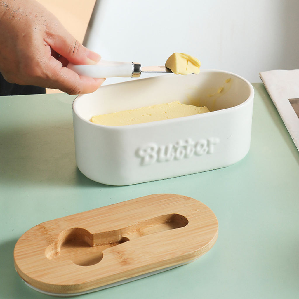 Butter Partition Storage Box Ceramic Tape Cutter