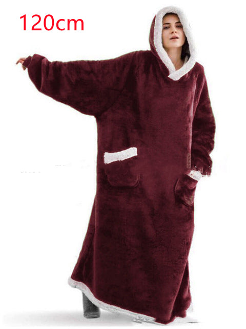 Robe Hoodie Blanket Oversized Pullover With Pockets.